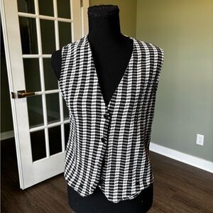 Black and White Checkered Vest